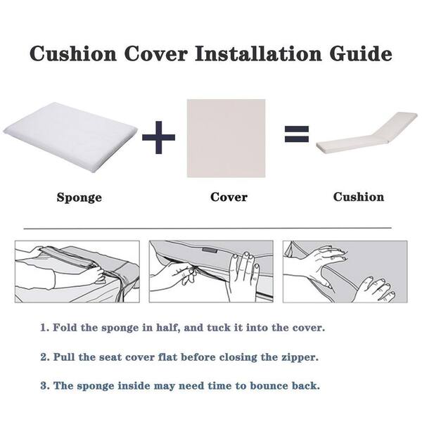 Grey White 22 x 74 Outdoor Lounge Chair Cushion Replacement, Patio