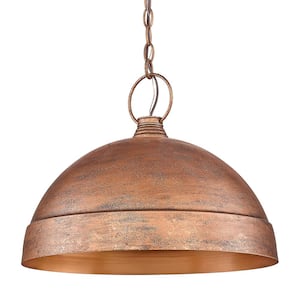 Lincoln 1-Light Vintage Copper Pendant-Light with Steel Shade