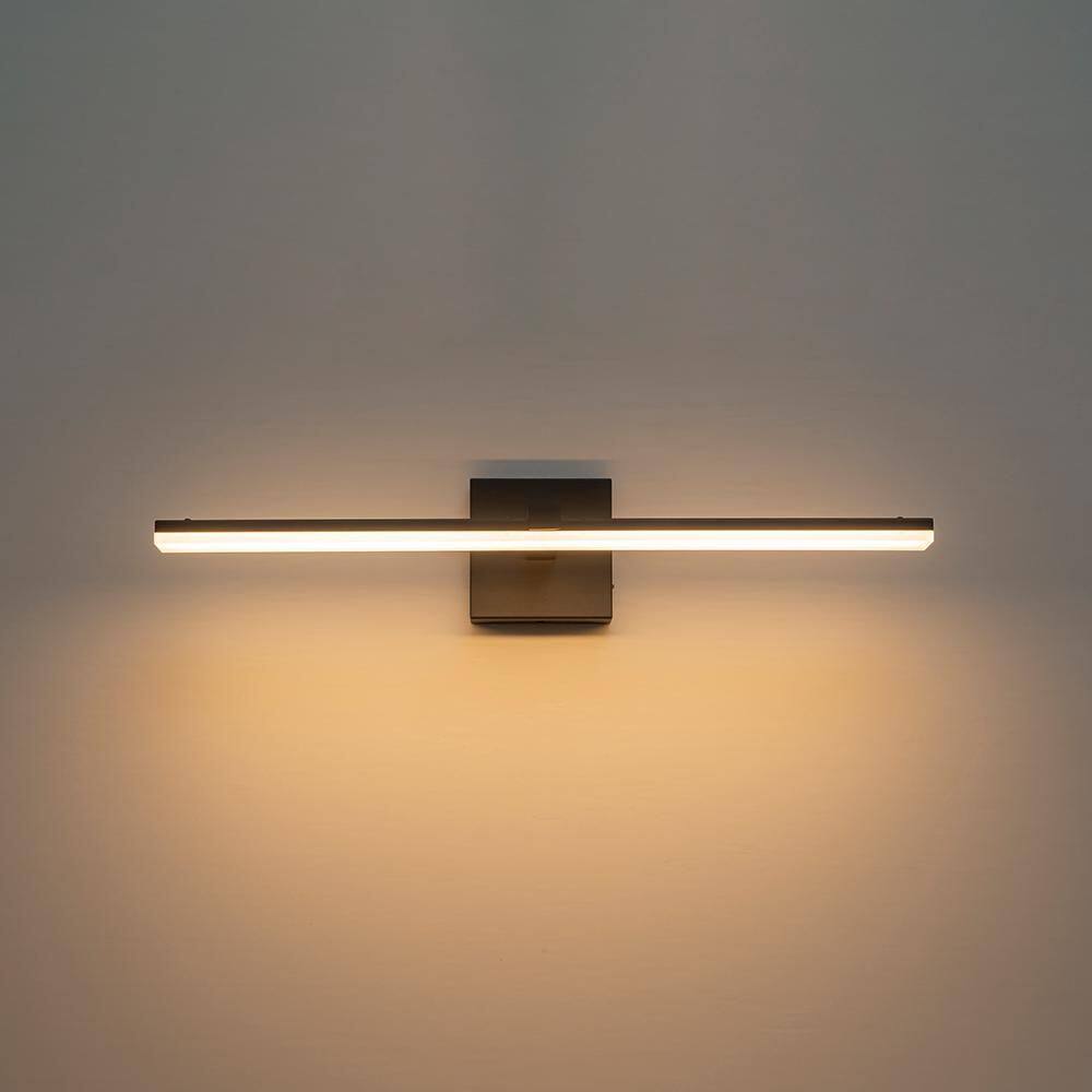 LumaLine 24 in. 1-Light Modern Matte Black LED Vanity Light Bar Linear Wall Sconces with 3CCT Dimmable for Bathroom price history on PriceWatchPro