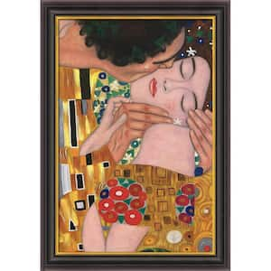 The Kiss, Close-Up by Gustav Klimt Opulent Framed Abstract Oil Painting Art Print 30 in. x 42 in.