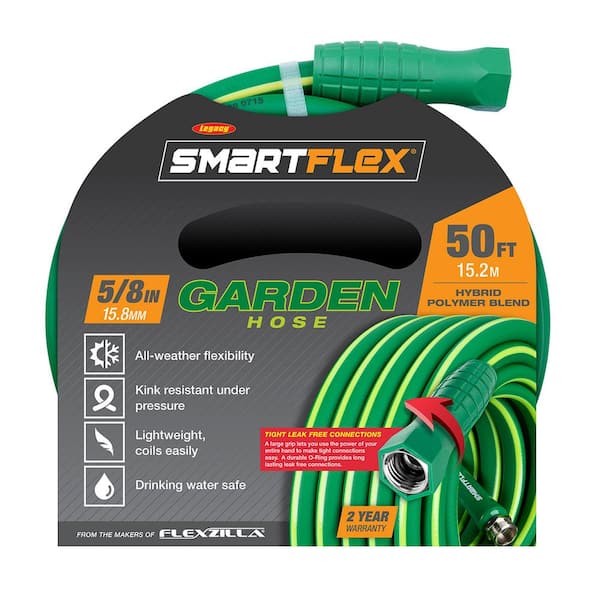 SmartFlex 5/8 in. x 50 with in. GHT Garden Home - The Ends 3/4 ft. Depot Hose HSFG550GR