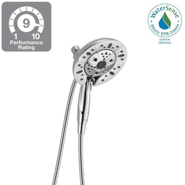 Delta In2ition 5-Spray 2-in-1 Hand Shower and Showerhead Combo Kit with H2Okinetic and MagnaTite Docking in Chrome