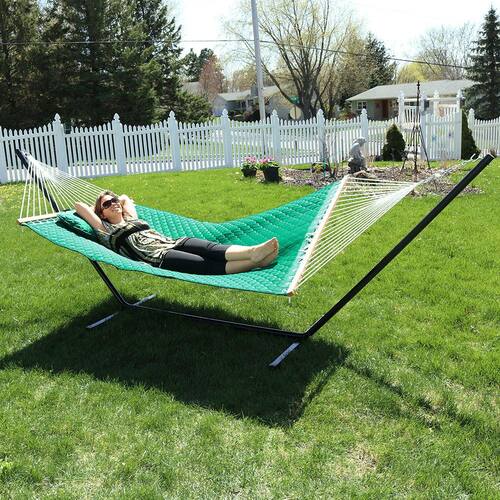 10-3/4 Quilted Double Fabric 2-Person Hammock with Spreader