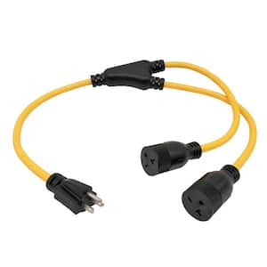 3 ft. 12/3 3-Wire NEMA 6-20 Splitter NEMA 6-20P to (2) 6-20R T-Blade for 6-15R Receptacle Y Adapter Cord