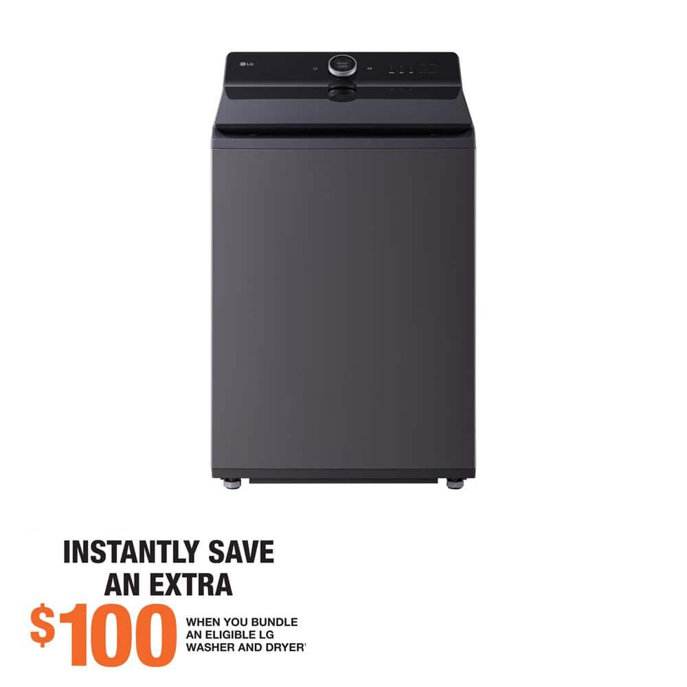 LG 5.5 cu. ft. SMART Top Load Washer in Matte Black with Impeller,  eZDispense and Faucet Water and LCD Digital Dial Control WT8600CB - The  Home Depot