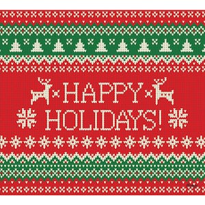 7 ft. x 8 ft. Ugly Christmas Sweater Happy Holidays-Christmas Garage Door Decor Mural for Single Car Garage