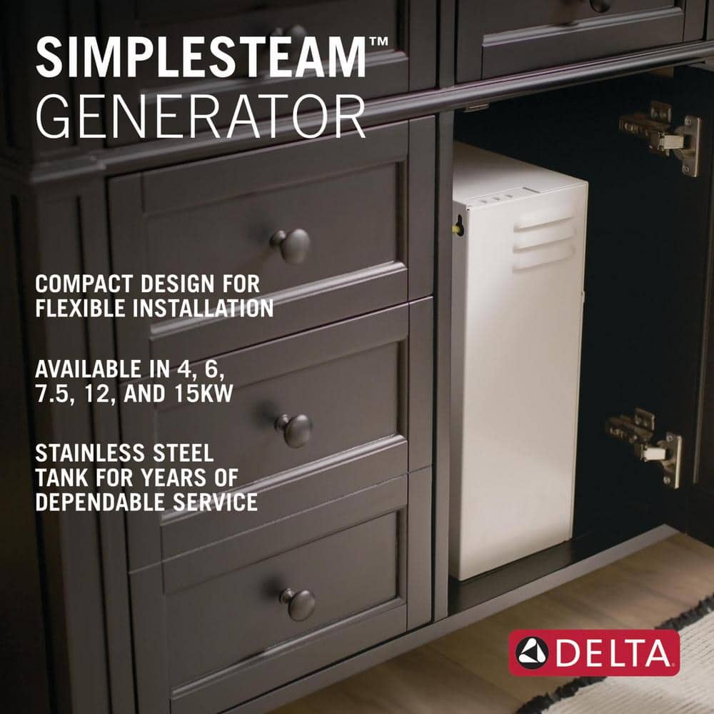 Matte Black 7.5kW Steam Shower Generator with Digital Control