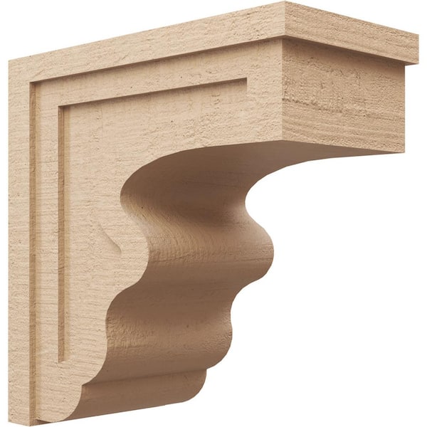 Ekena Millwork 12 in. x 24 in. x 24 in. Classic Highland Rough Cedar Woodgrain TimberThane Corbel, Primed Tan