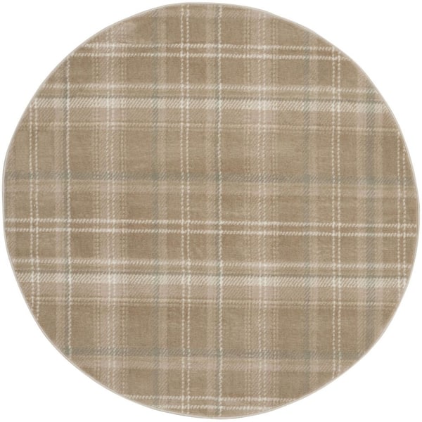 4 ft. x 6 ft. Gray, Brown, Beige Abstract Washable Area Rug