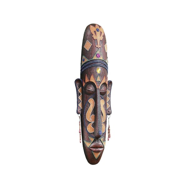 Design Toscano 39 in. x 11 in. Grand Scale Tribal Wall Mask Sculpture