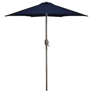 7.5 ft. Outdoor Market Patio Umbrella with Hand Crank in Navy Blue