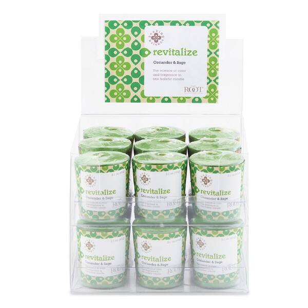 ROOT CANDLES Seeking Balance Revitalize Coriander and Sage Scented Spa Votive  Candle (Set of 18) 16354 - The Home Depot