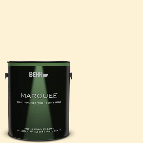 BEHR MARQUEE 1 gal. #390C-1 Capri Cream Semi-Gloss Enamel Exterior Paint & Primer