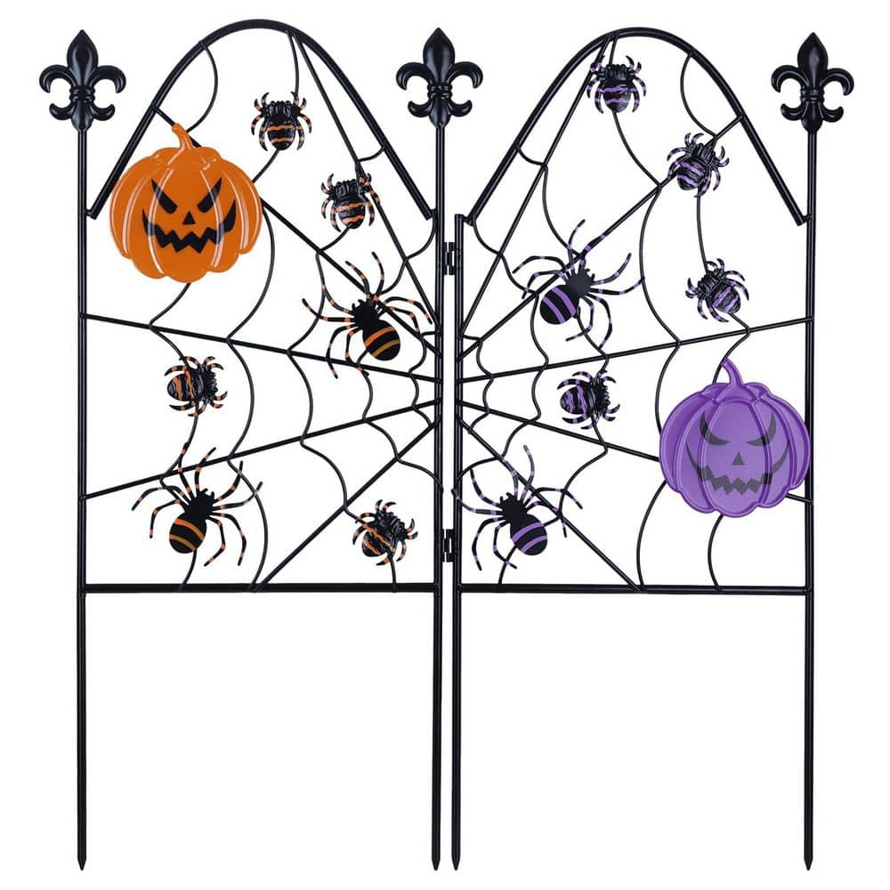 22 in. W x 17 in. H Metal Fence Decorative Garden Stakes with Ghost Face Pumpkin, Yard Signs for Halloween price history on PriceWatchPro