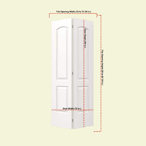 JELD-WEN 72 in. x 80 in. Caiman 2 Panel White Paint Hollow Core