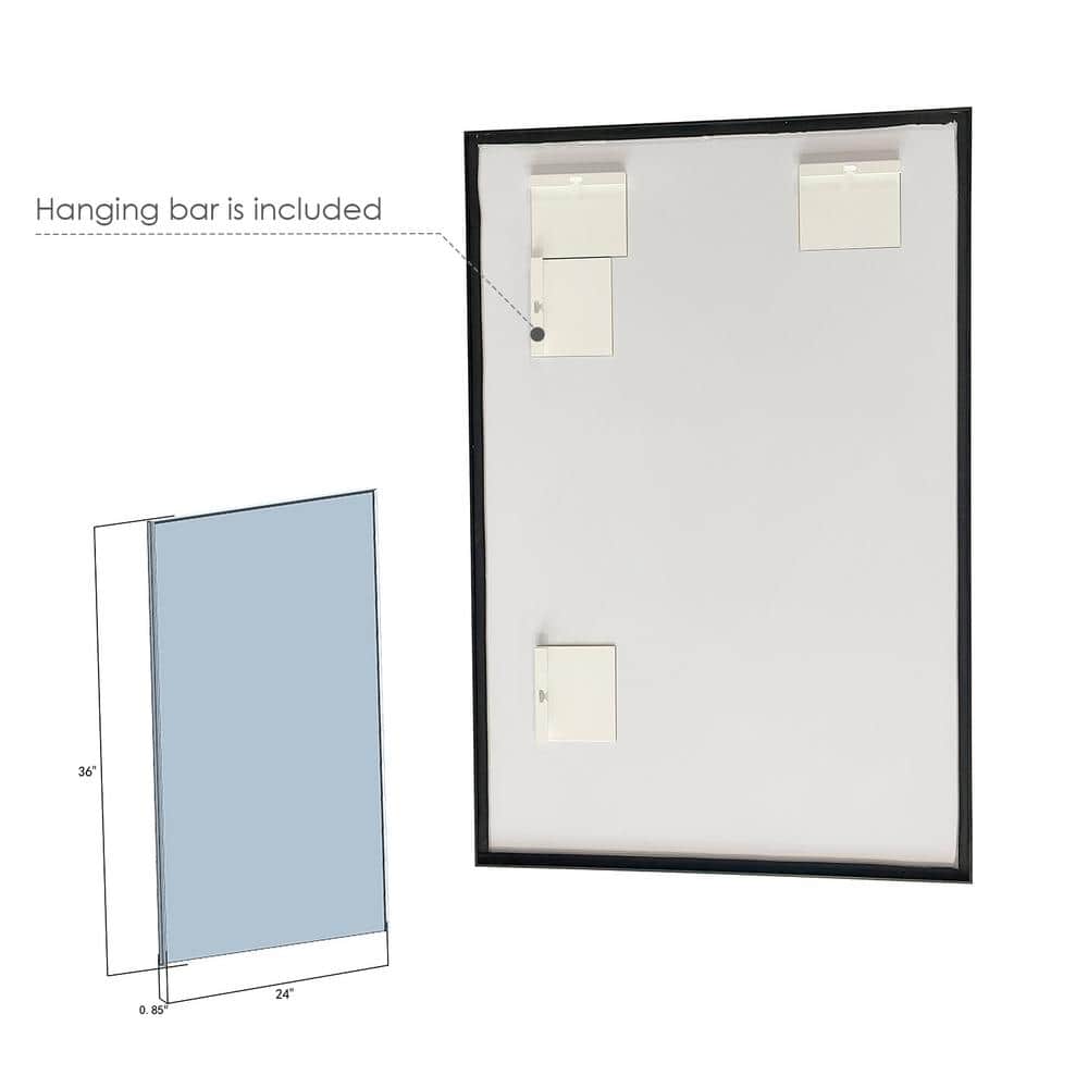 Elegant Rectangular Silver and Gold Aluminum Bathroom Vanity Mirror