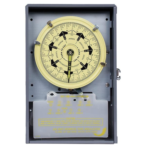 T7000B Series 40 Amp 7-Day Mechanical Time Switch with Indoor Enclosure - Gray