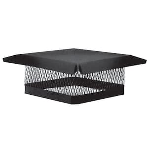 9 in. x 9 in. Galvanized Steel Fixed Chimney Cap in Black