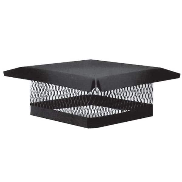 Master Flow 9 in. x 9 in. Galvanized Steel Fixed Chimney Cap in Black