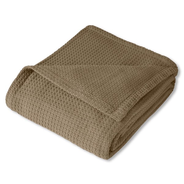 Sweet Home Collection 100% Cotton Grand Hotel Oversized Blanket, Full/Queen, Taupe