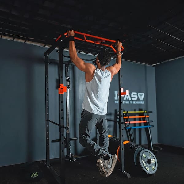 LIVACA Home Gym 1000 lb. Power Cage with Pull Up Bar and Weight
