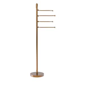 Soho Free Standing Towel Bar 4-Pivoting Swing Arm Towel Stand in Brushed Bronze