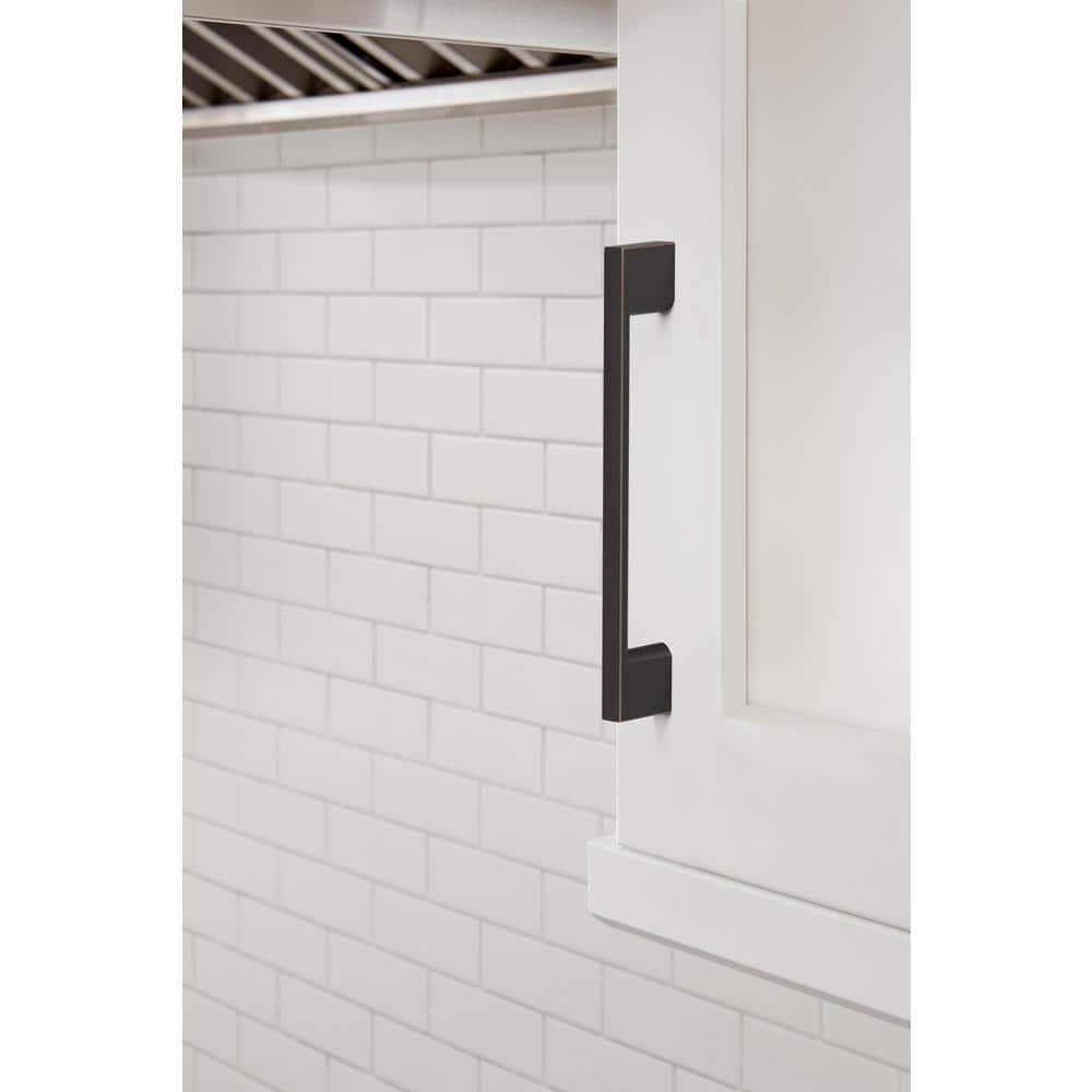Oil Rubbed Bronze Modern Bar Cabinet Pulls, 10 Pack