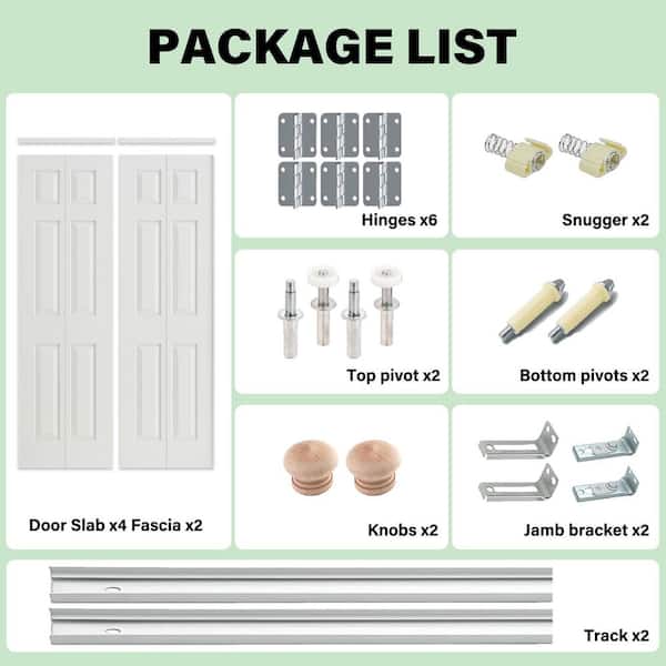 EH PUERTA 56 in. x 80 in. 6 Panel Hollow Core MDF White Primed