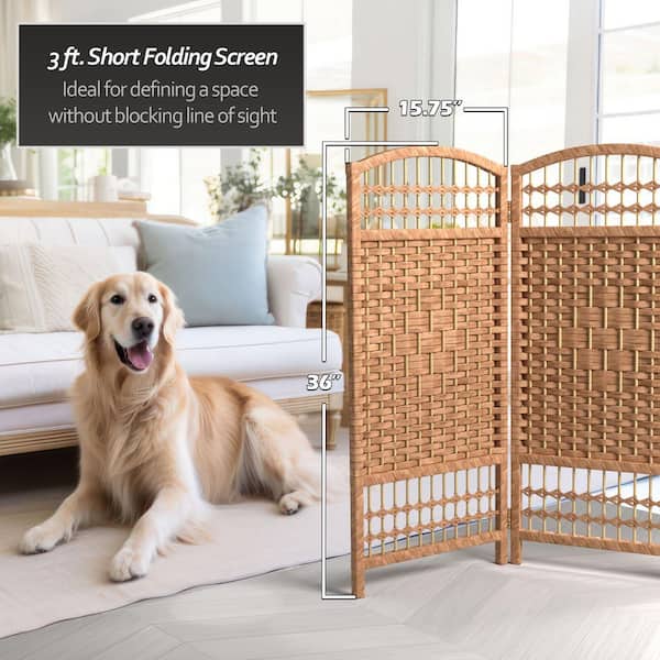 robe de chambre ボーダー切替ロンT ギャルソン 90s swag RED LANTERN 3 ft. Short Fiber Weave Folding Screen - Natural - 6