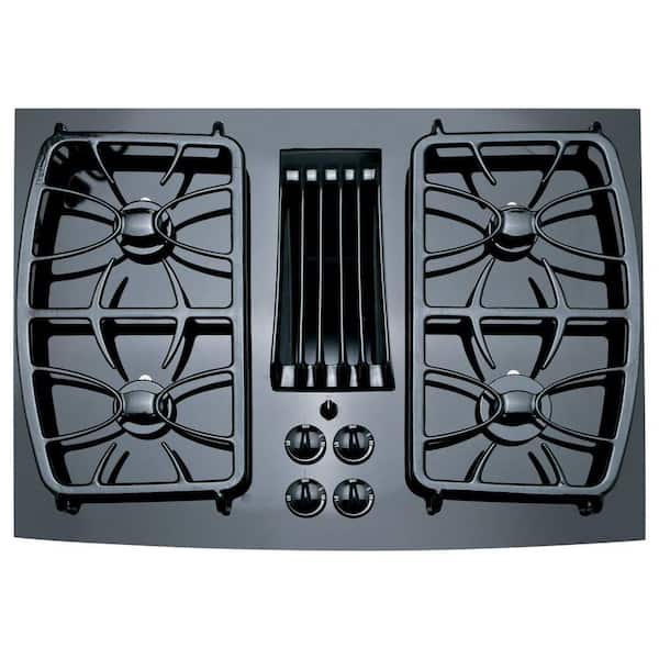 GE Profile 30 in. Gas-on-Glass Gas Cooktop in Black with 4 Burners including a 11,000 BTU All-Purpose Burner