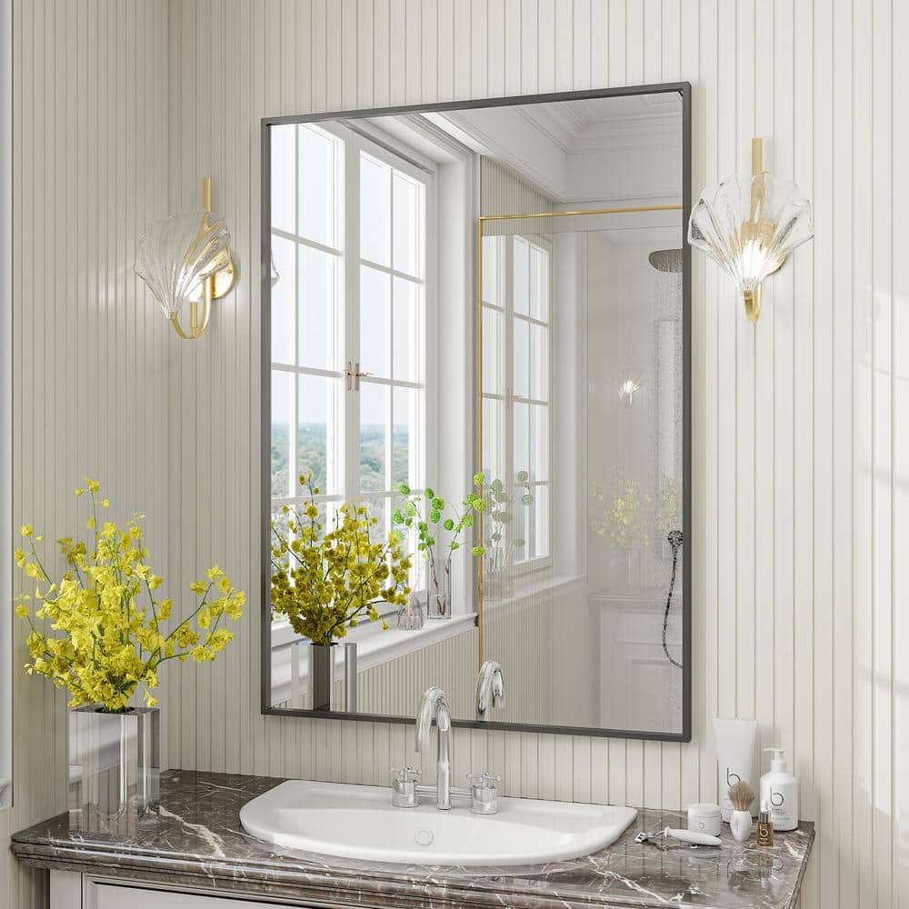 GLSLAND 30 in. W x 39 in. H Large Rectangular Metal Framed Wall