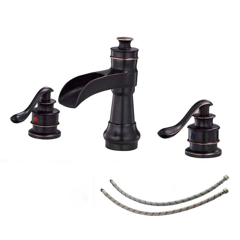 Fapully 8 in. Widespread Double Handle Bathroom Faucet, 3Hole