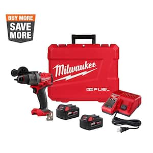 M18 FUEL 18V Lithium-Ion Brushless Cordless 1/2 in. Hammer Drill Driver Kit with Two 5.0 Ah Batteries and Hard Case