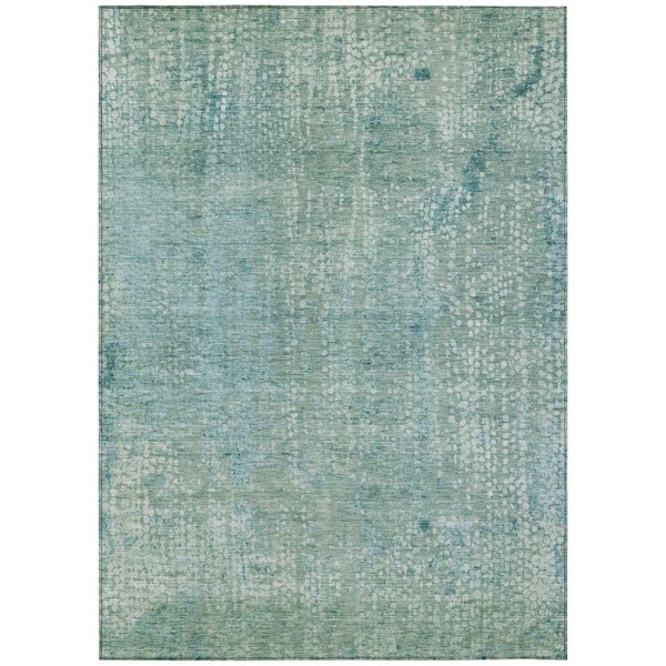 Chantille Machine Washable Indoor/Outdoor Abstract ACN2087 Teal 2 ft. 6 in. x 3 ft. 10 in. Area Rug