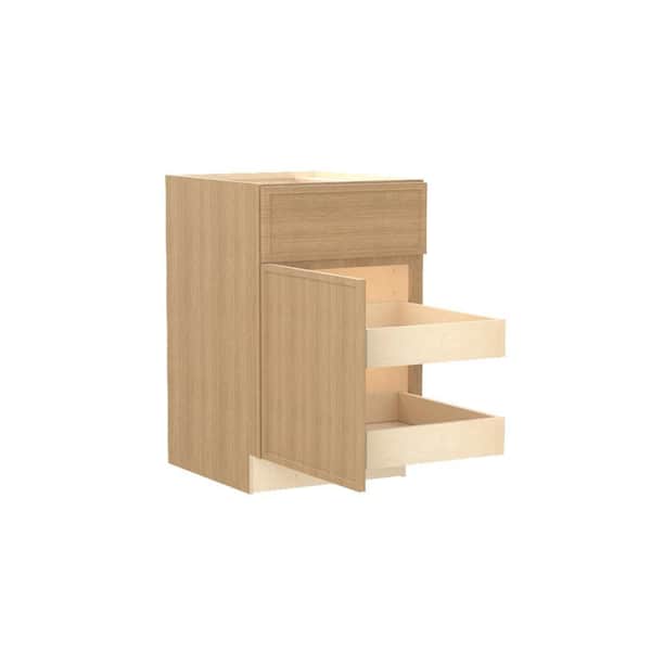 Home Decorators Collection Franklin 21 in. W x 24 in. D x 34.5 in. H Assembled Plywood Base Kitchen Cabinet in Vanguard Oak with 2ROT Soft Close LH