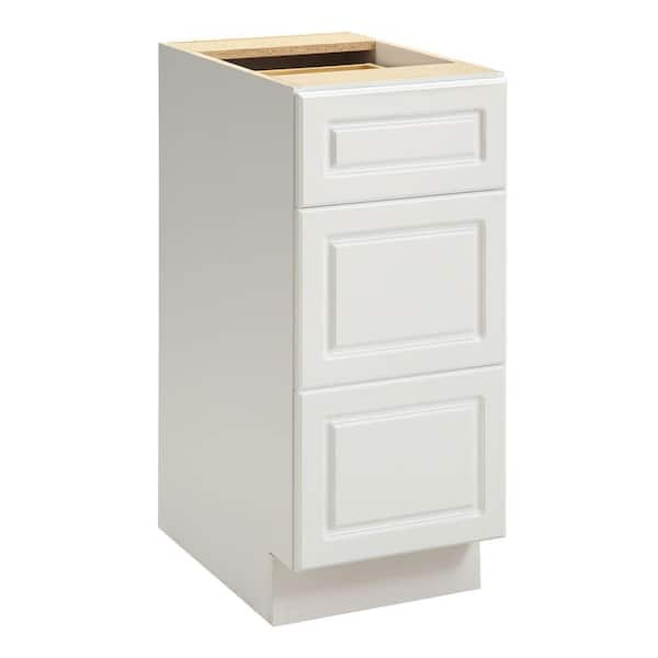 Heartland Cabinetry Heartland Ready to Assemble 15x34.5x24.3 in. Base Cabinet with 3 Drawers in White