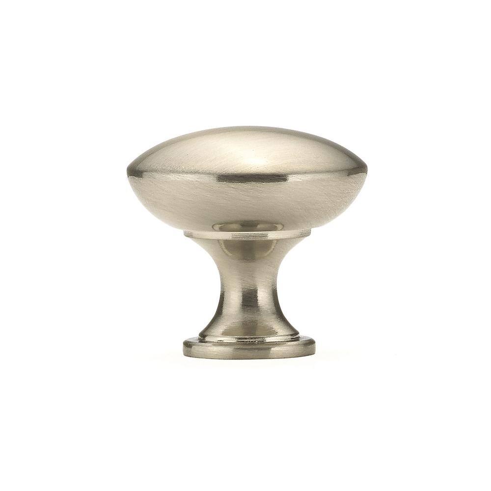 Brushed Nickel Round Cabinet Knob with Mounting Hardware
