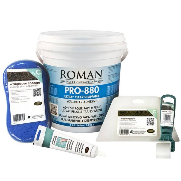 Roman PRO-880 1-gal. Wallpaper Adhesive Kit for Small Sized Rooms