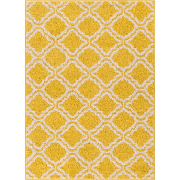 Well Woven StarBright Calipso Yellow 5 ft. x 7 ft. Kids Area Rug