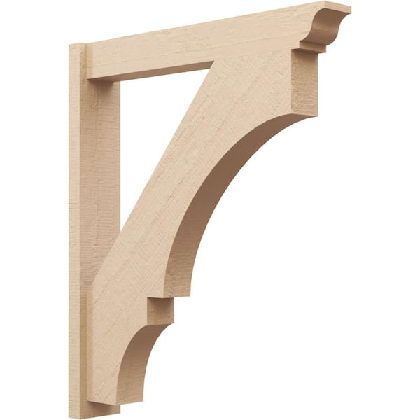 Ekena Millwork 6 in. x 42 in. x 36 in. Balboa Traditional Rough Cedar Woodgrain Timberthane Polyurethane Outlooker, Primed Tan