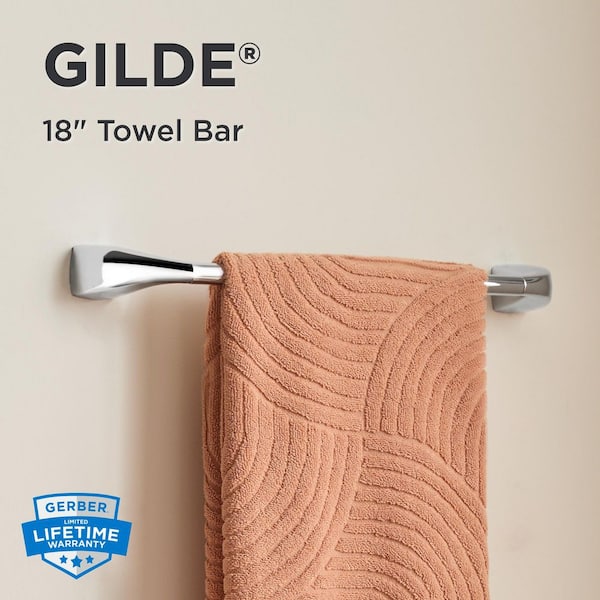 Gilde 18 in. Wall Mounted Towel Bar in Chrome