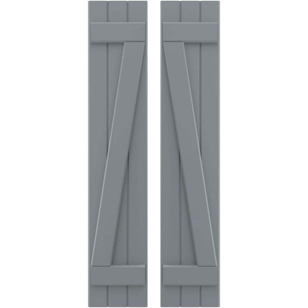 10-1/2 in. W x 77 in. H Americraft 3 Board Exterior Real Wood Joined Board and Batten Shutters with Z-Bar Ocean Swell price history on PriceWatchPro