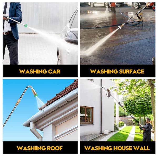 Angel Sar 9 Pcs 4000 PSI Stainless Steel Pressure Washer Extension