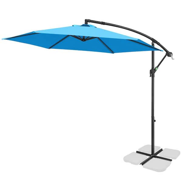 Unbranded SERGA 10 ft. Outdoor Patio Tilt Market Cantilever Umbrella in Sky Blue