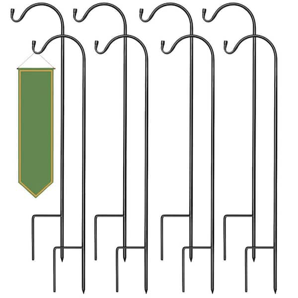 17.5 in. to 26.5 in. to 36.5 in. Extendable Garden Planter Stakes Shepherd's Hooks (8-Pack)
