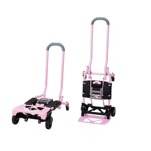 Shifter 300 lb. 2-In-1 Convertible Hand Truck and Cart in Pink