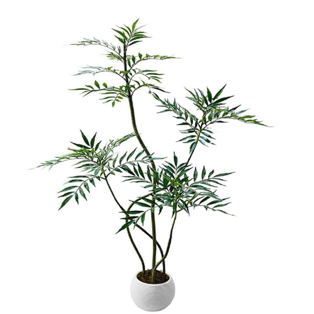 6FT Artificial tree Mahonia Fortunei  interior decorative plant with white Pot - home decoration and home price history on PriceWatchPro