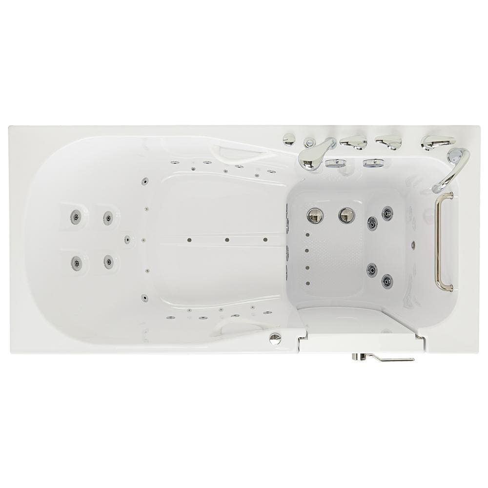 72'' x 36'' White Acrylic Walk-In Bathtub with Hydro Massage
