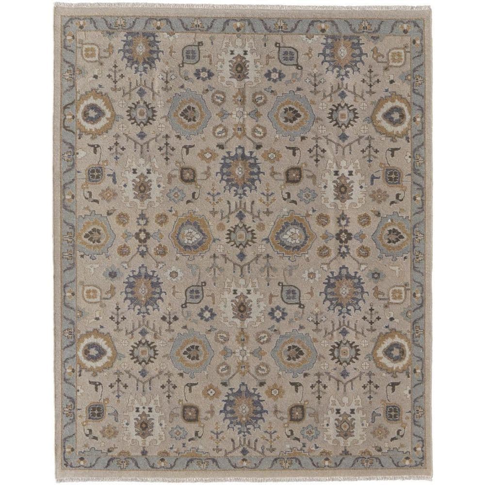 2' X 3' Tan Brown and Gray Wool Oriental Hand Knotted Area Rug With Fringe price history on PriceWatchPro