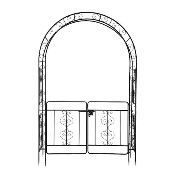Karl home 83.9 in. x 53 in. Iron Grande Arbor with Gates